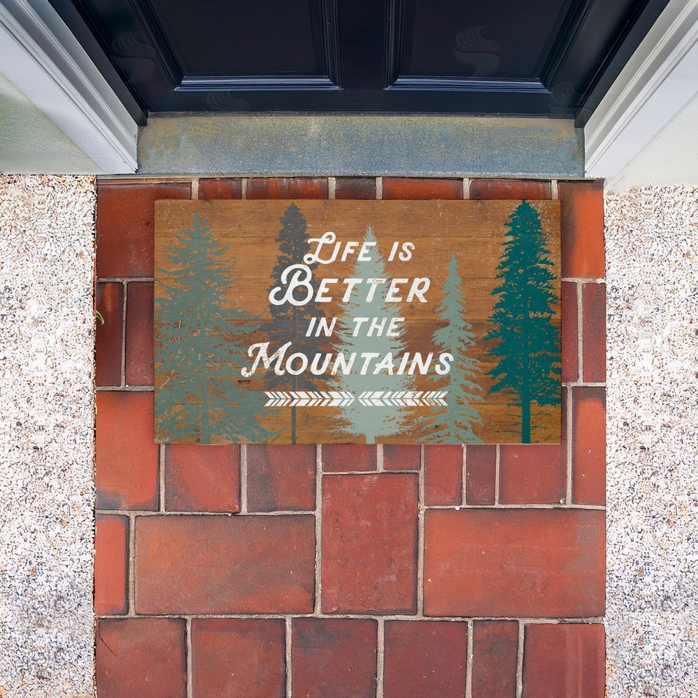 Lula Bijoux & co. Retro Rustic Better In Mountains Unwoven Outdoor Door Mat