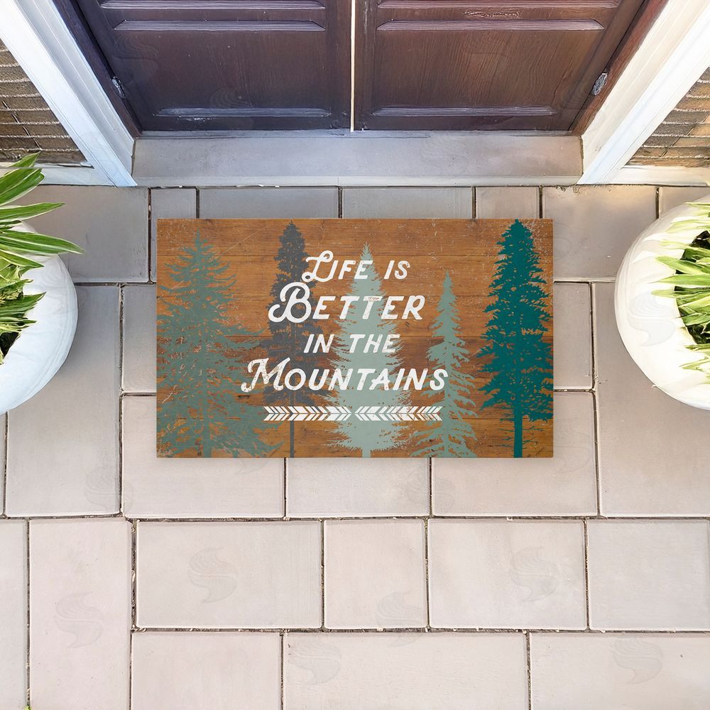 Lula Bijoux & co. Retro Rustic Better In Mountains Unwoven Outdoor Door Mat