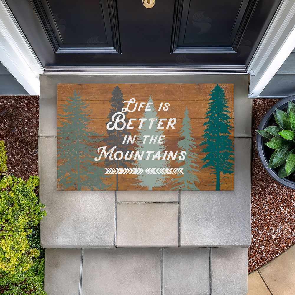 Lula Bijoux & co. Retro Rustic Better In Mountains Unwoven Outdoor Door Mat