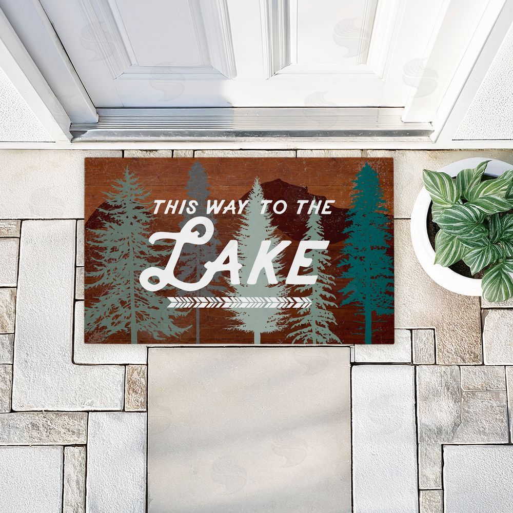 Lula Bijoux & co. This Way To Lake Retro Unwoven Outdoor Door Mat