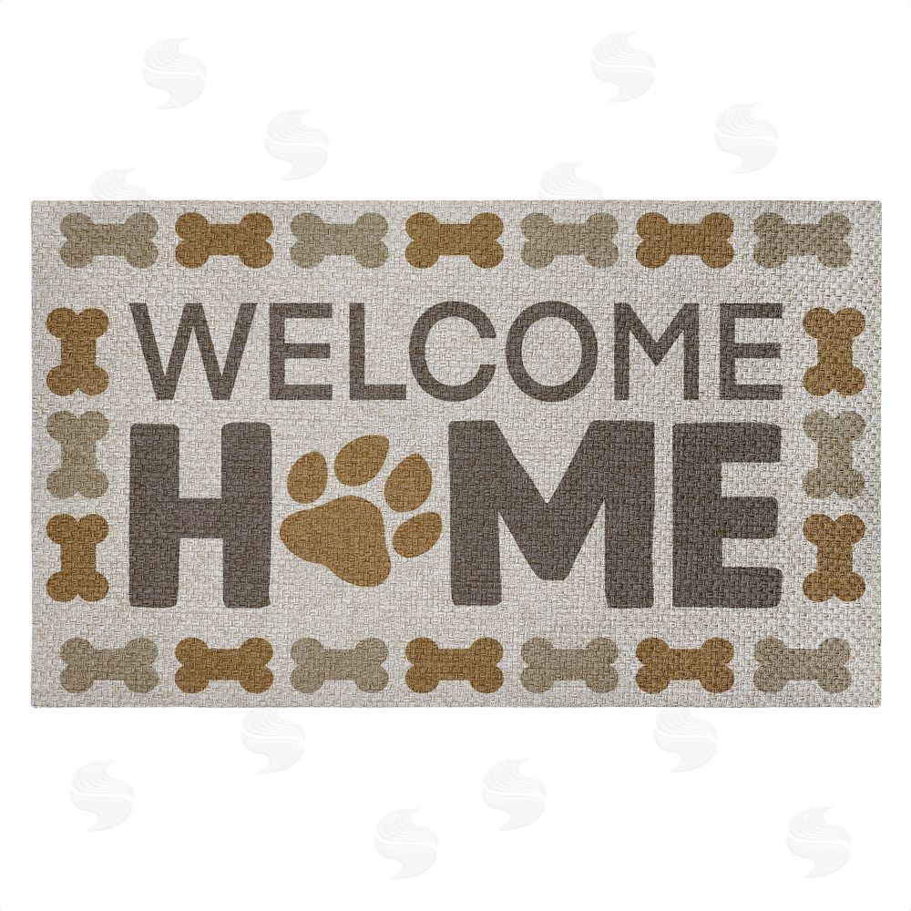 Marcus Prime Welcome with Dog Bones Outdoor Faux Sisal Door Mat