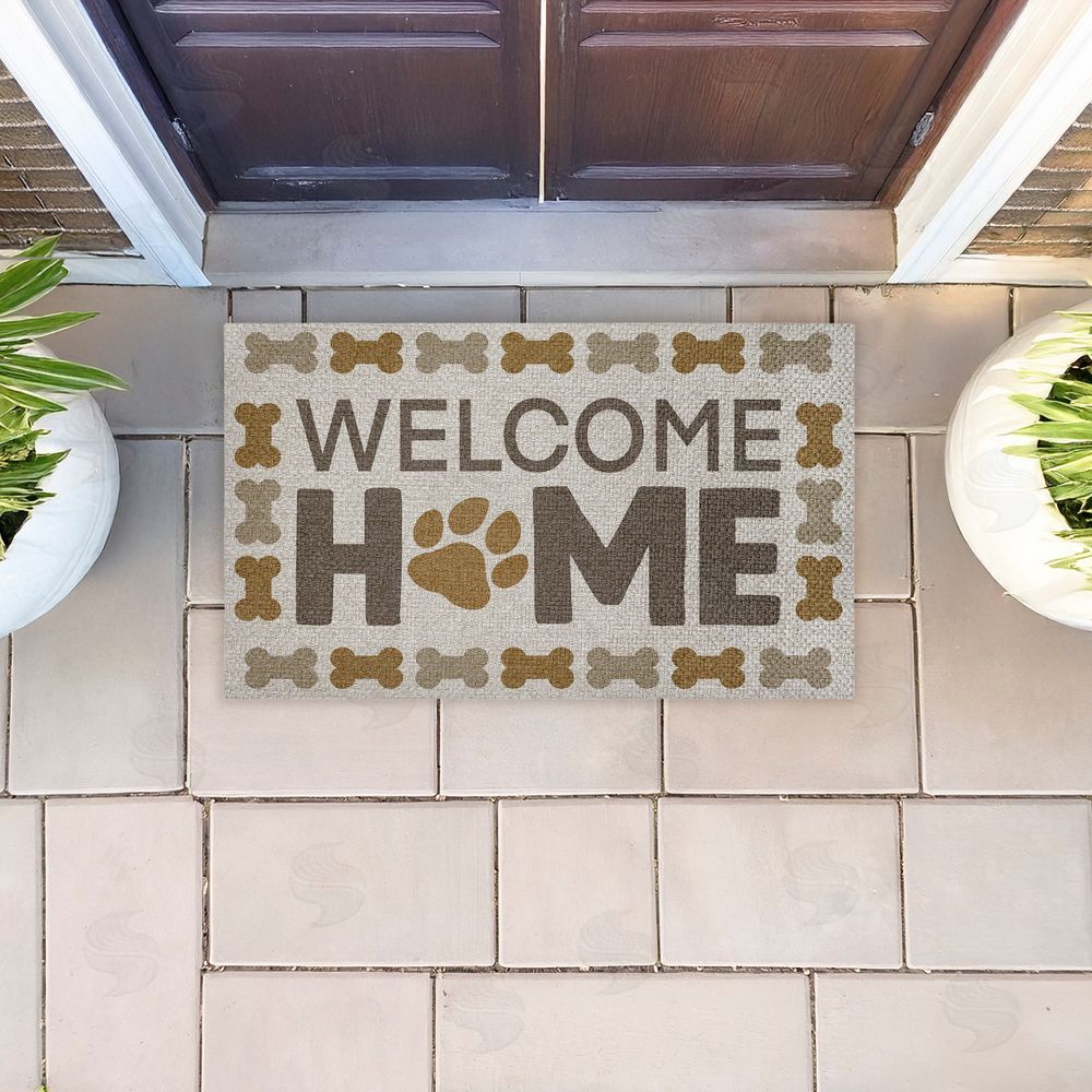 Marcus Prime Welcome with Dog Bones Outdoor Faux Sisal Door Mat