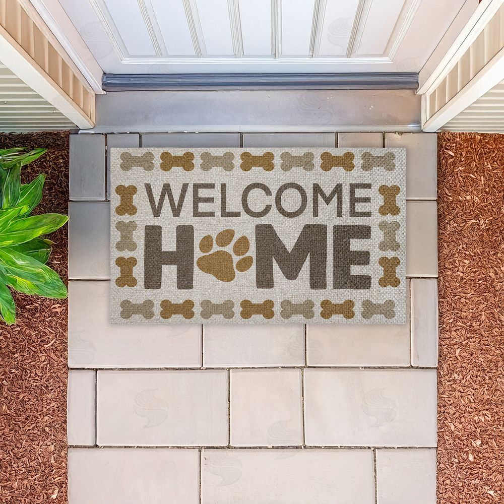 Marcus Prime Welcome with Dog Bones Outdoor Faux Sisal Door Mat