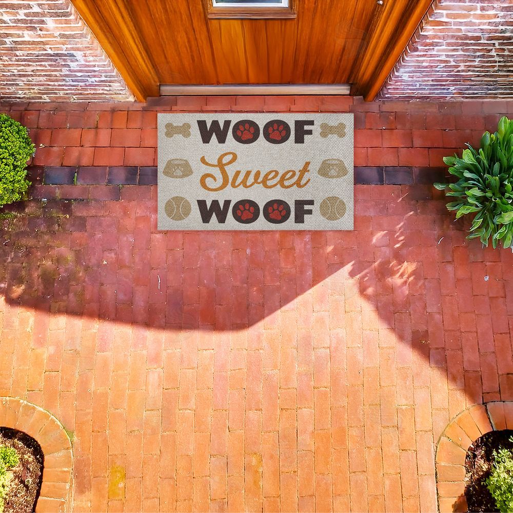 Marcus Prime Sweet Woof Dog Entry Outdoor Faux Sisal Door Mat