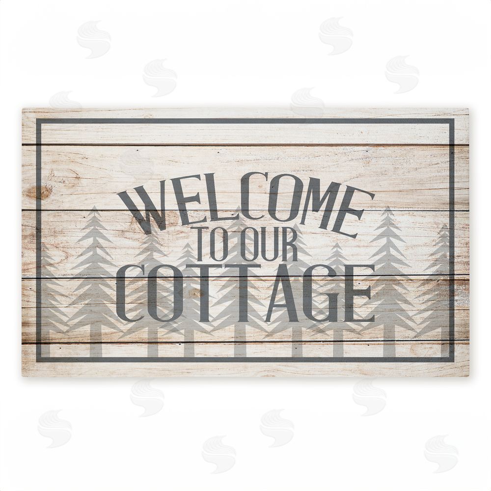 Kim Allen Rustic Welcome Cottage Trees Unwoven Outdoor Door Mat