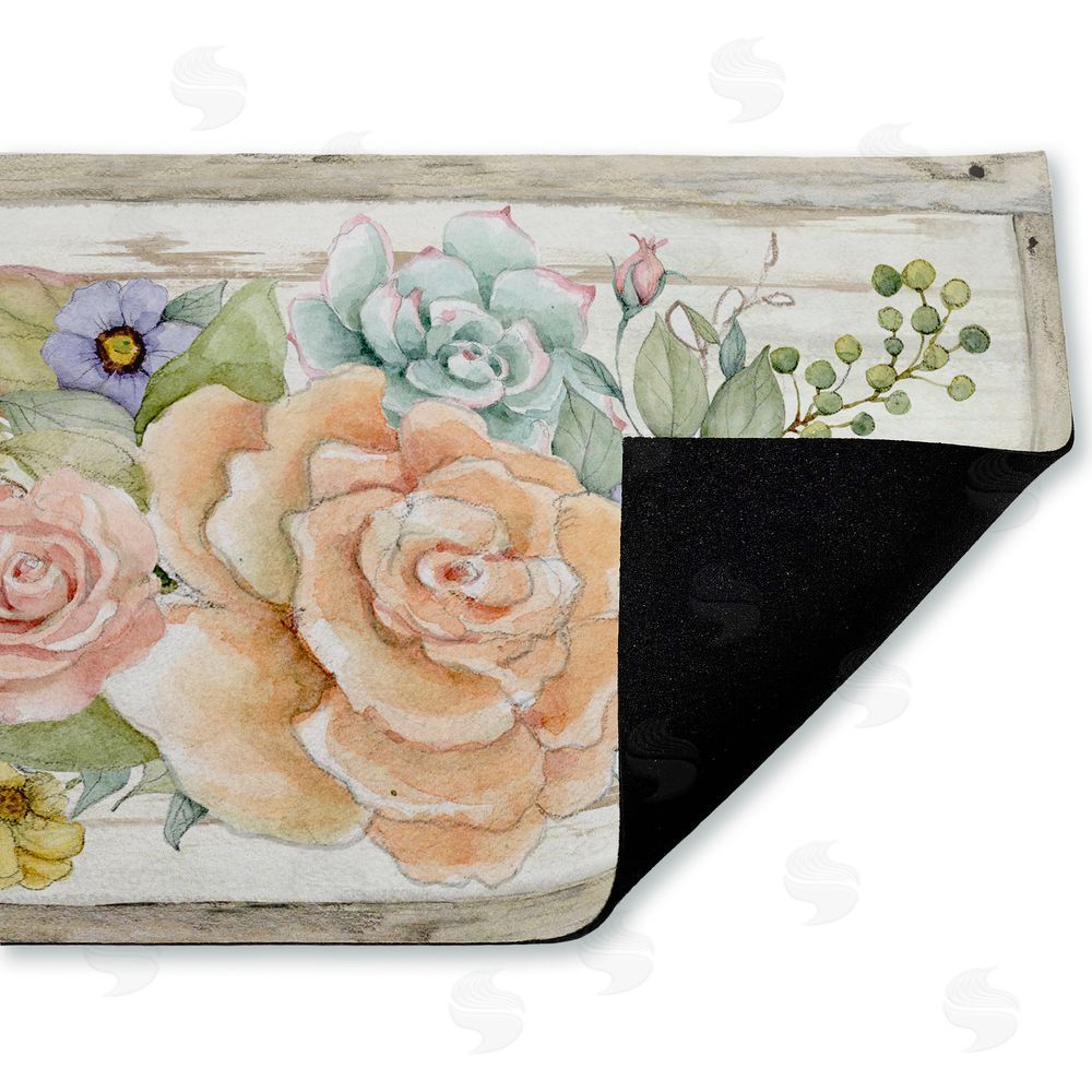 Susan Winget Rose Succulent Bouquet Unwoven Outdoor Door Mat