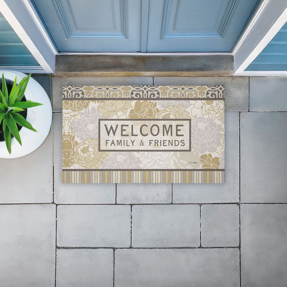 Tim Coffey Elegant Welcome Family & Friends Unwoven Outdoor Door Mat