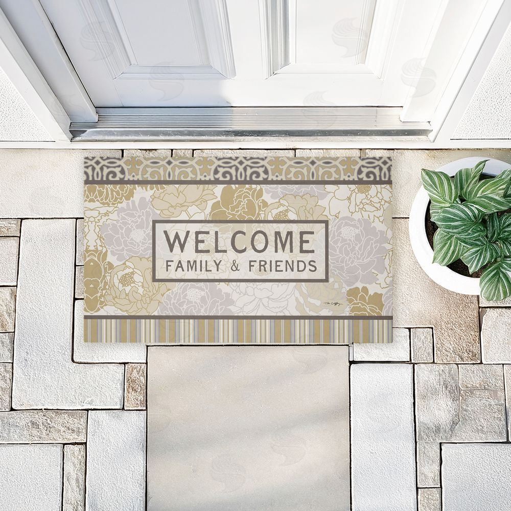 Tim Coffey Elegant Welcome Family & Friends Unwoven Outdoor Door Mat