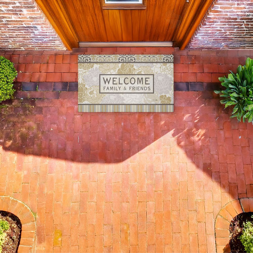 Tim Coffey Elegant Welcome Family & Friends Unwoven Outdoor Door Mat