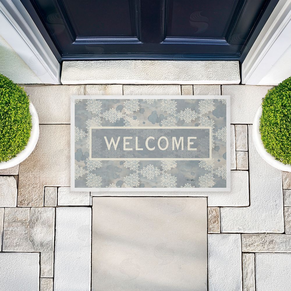 Tim Coffey Crystal Pattern Damask Welcome Unwoven Outdoor Door Mat