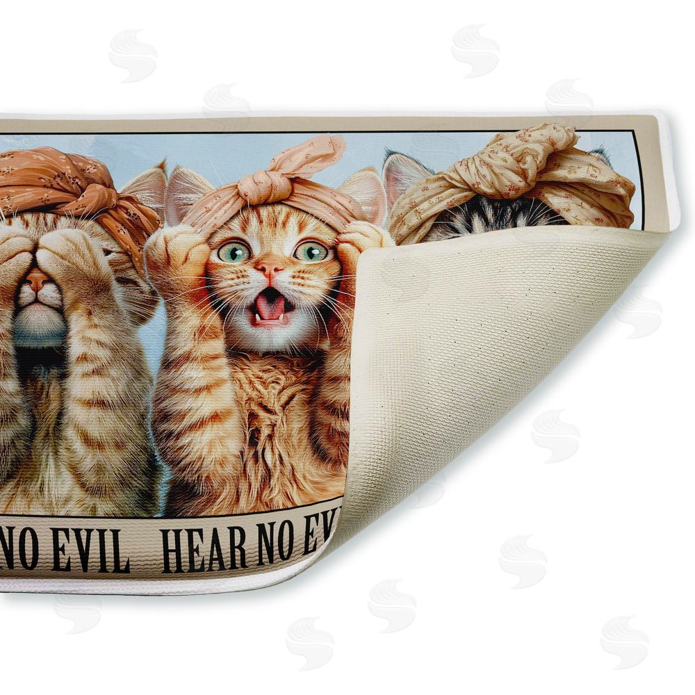Jim Baldwin No Evil Cats Trio Plush Bathroom Floor Mat