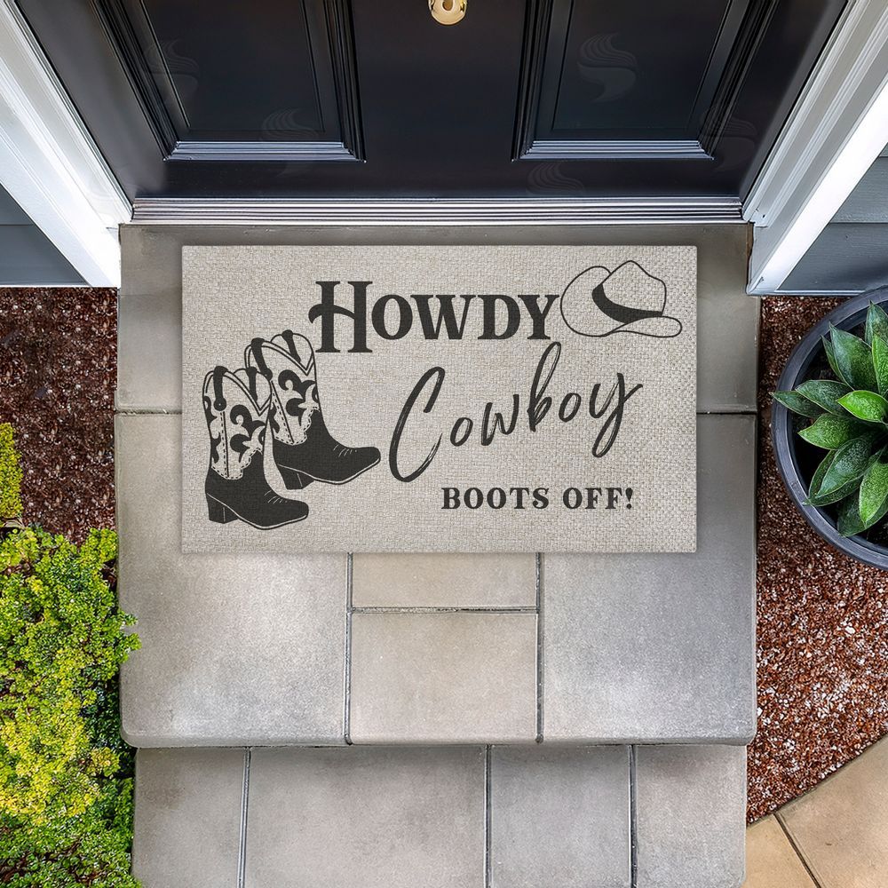 Deane Beesley Cowboy Boots Off Entry Outdoor Faux Sisal Door Mat