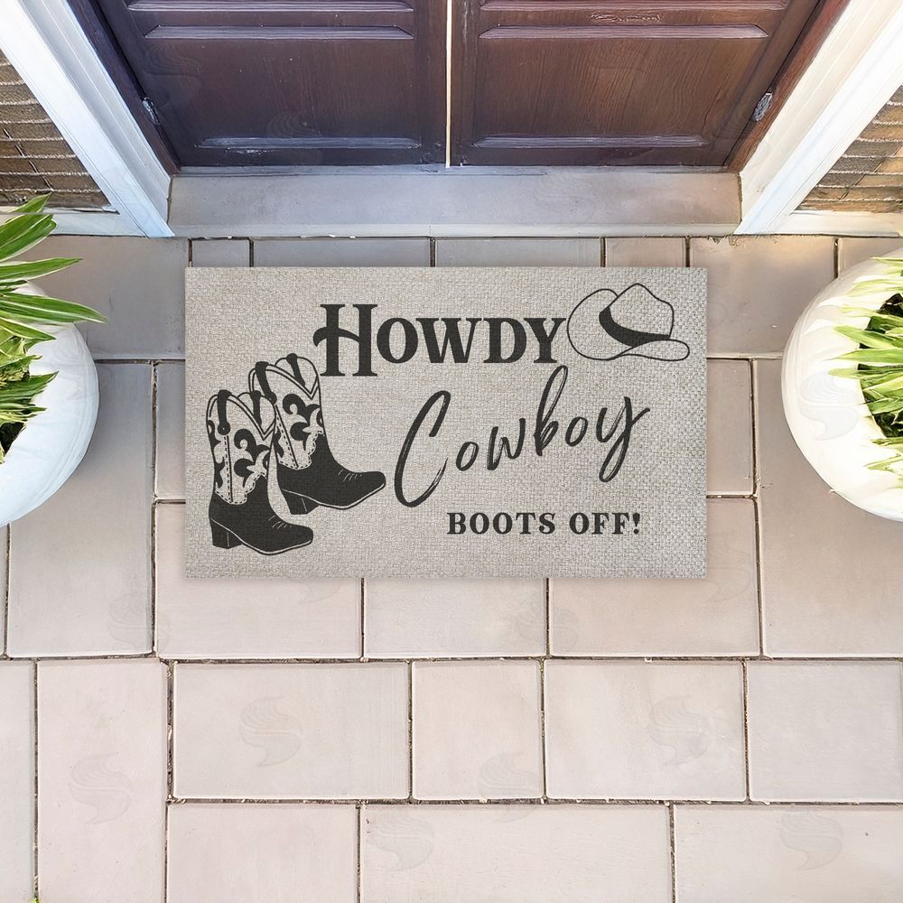 Deane Beesley Cowboy Boots Off Entry Outdoor Faux Sisal Door Mat