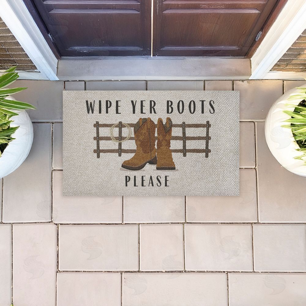 Darlene Seale Wipe Yer Boots Please Outdoor Faux Sisal Door Mat