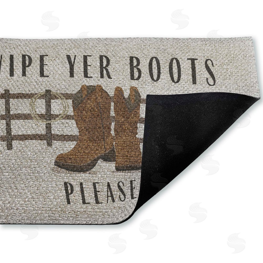 Darlene Seale Wipe Yer Boots Please Outdoor Faux Sisal Door Mat