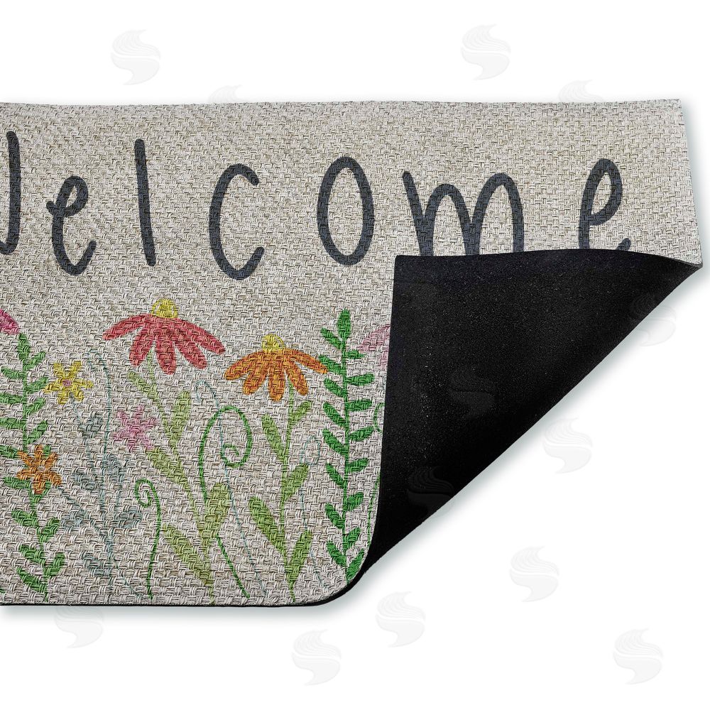 Emily Cromwell Spring Wildflower Welcome Outdoor Faux Sisal Door Mat