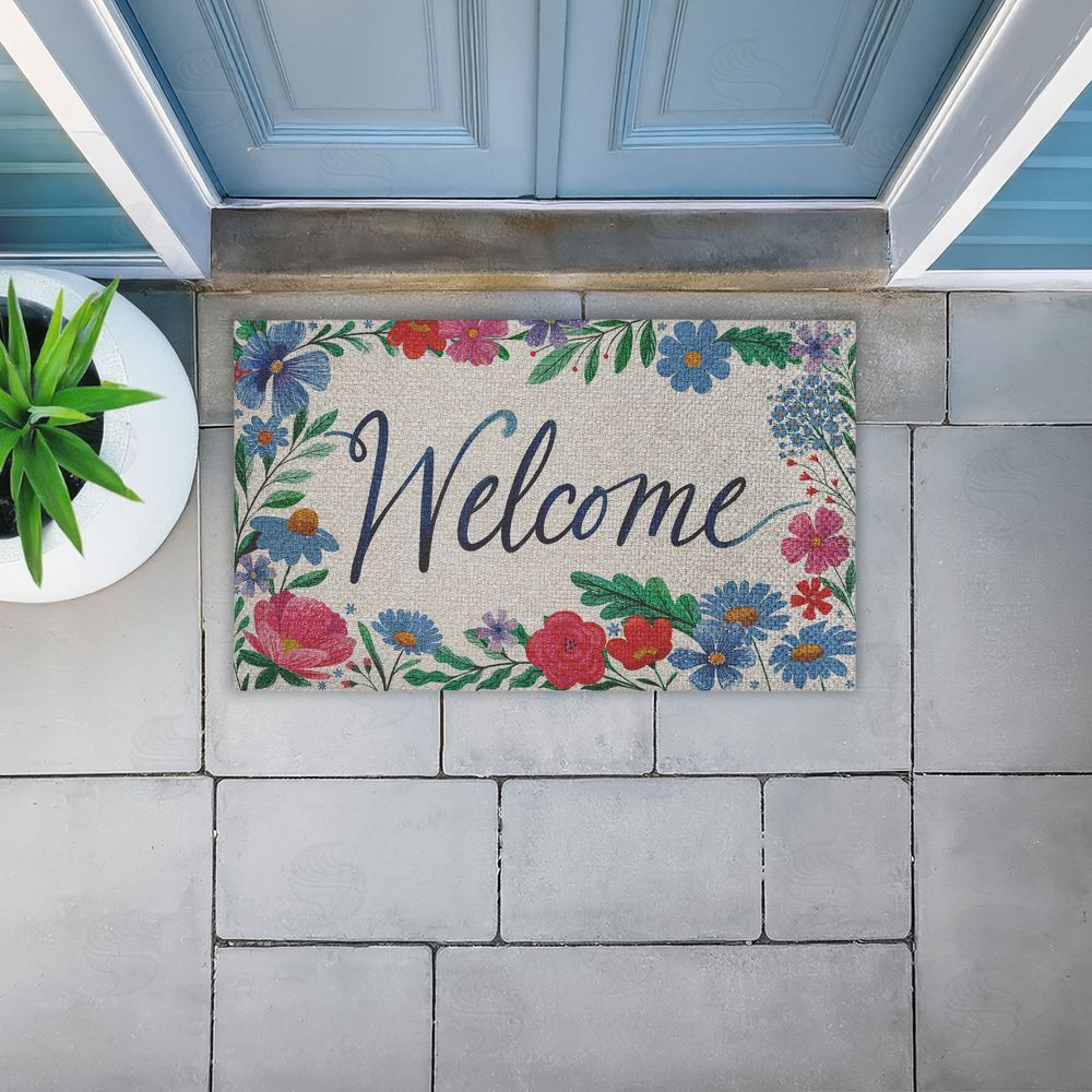 Arrolynn Weiderhold Dream Garden Welcome Outdoor Faux Sisal Door Mat