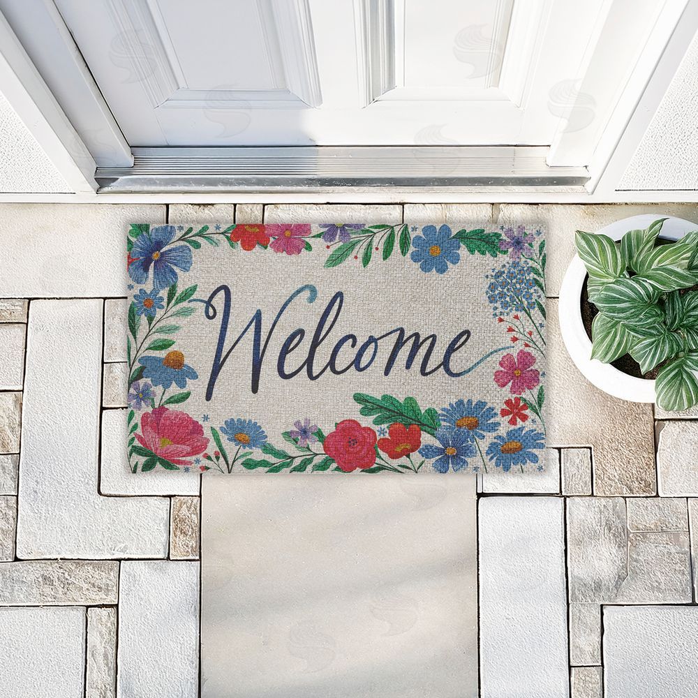 Arrolynn Weiderhold Dream Garden Welcome Outdoor Faux Sisal Door Mat