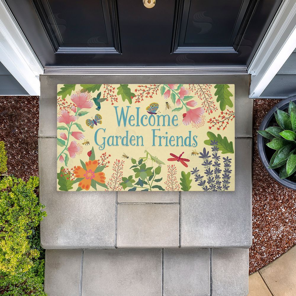 Darlene Seale Welcome Garden Friends Unwoven Outdoor Door Mat