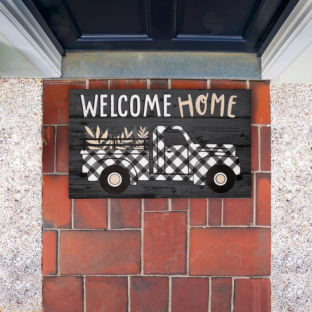 Arrolynn Weiderhold Country Rustic Welcome Truck Unwoven Outdoor Door Mat