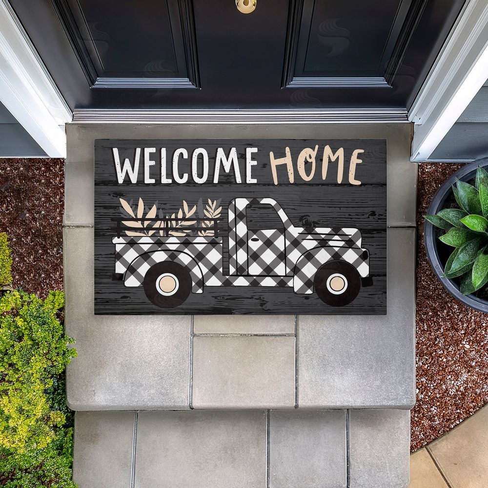 Arrolynn Weiderhold Country Rustic Welcome Truck Unwoven Outdoor Door Mat