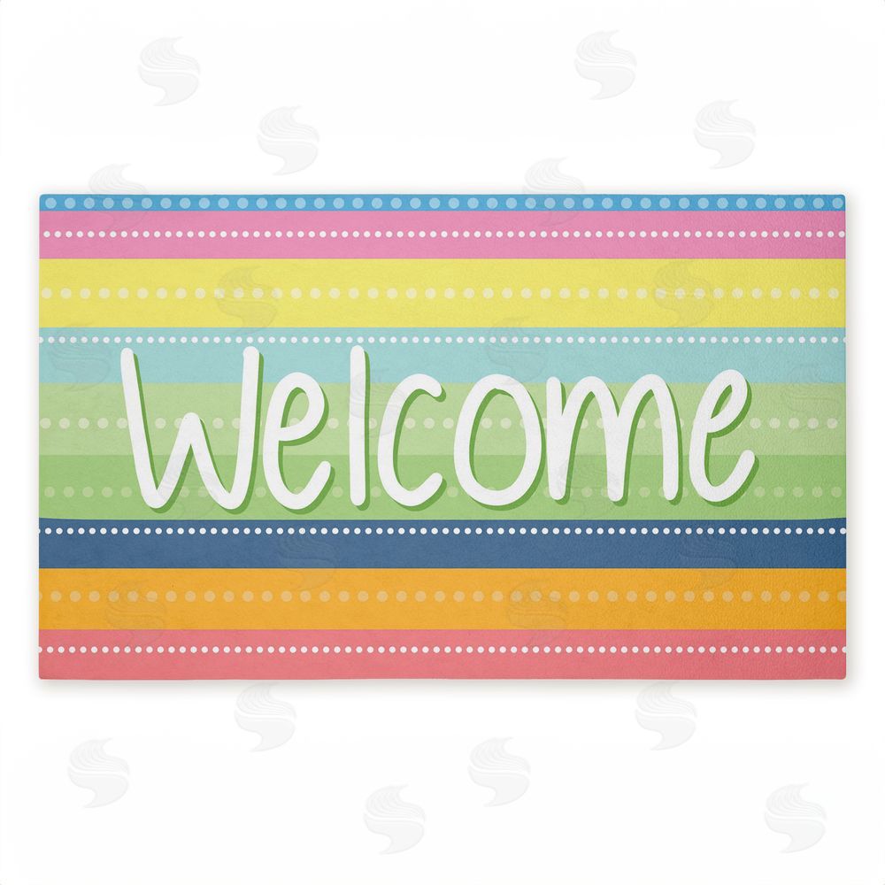 Emily Cromwell Spring Striped Welcome Unwoven Outdoor Door Mat