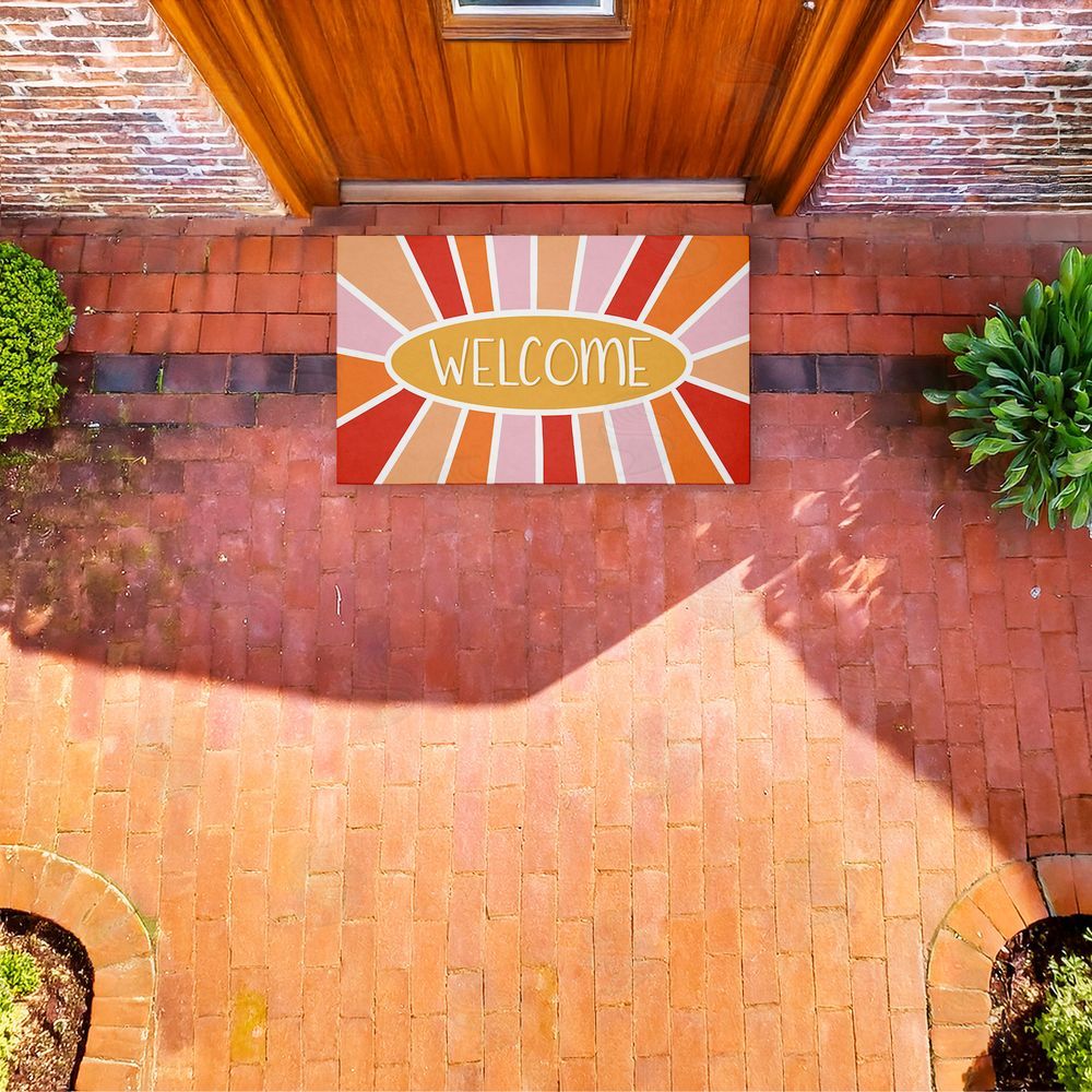 Emily Cromwell Bright Welcome Sunburst Unwoven Outdoor Door Mat