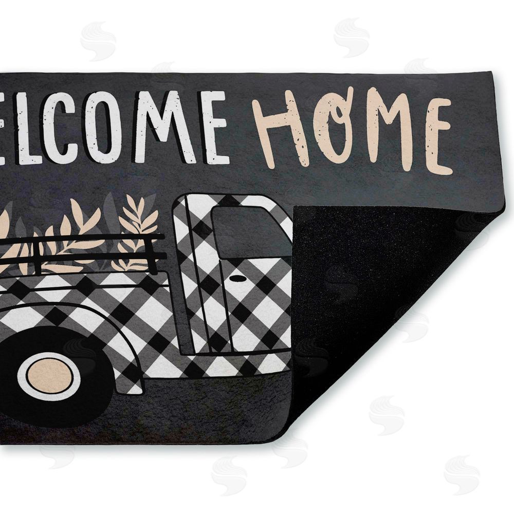 Arrolynn Weiderhold Farmhouse Welcome Plaid Truck Unwoven Outdoor Door Mat