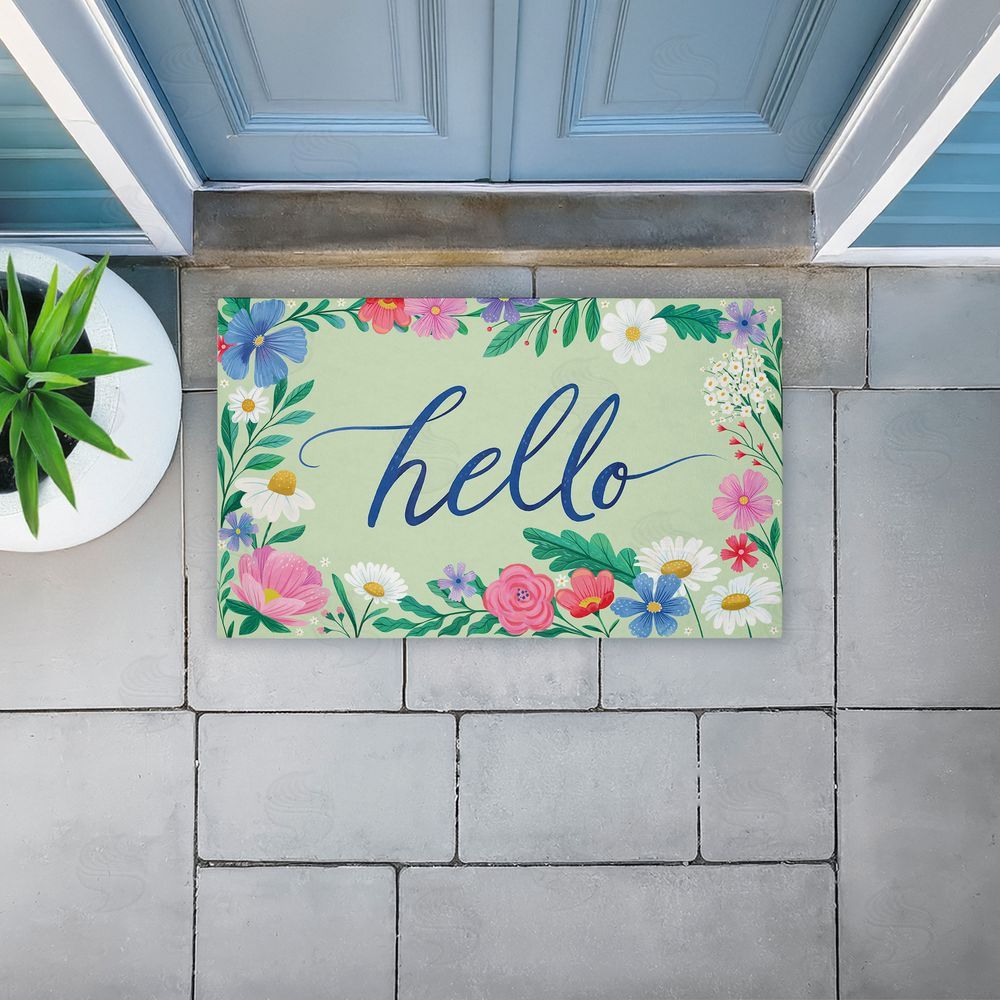 Arrolynn Weiderhold Dream Garden Hello Unwoven Outdoor Door Mat