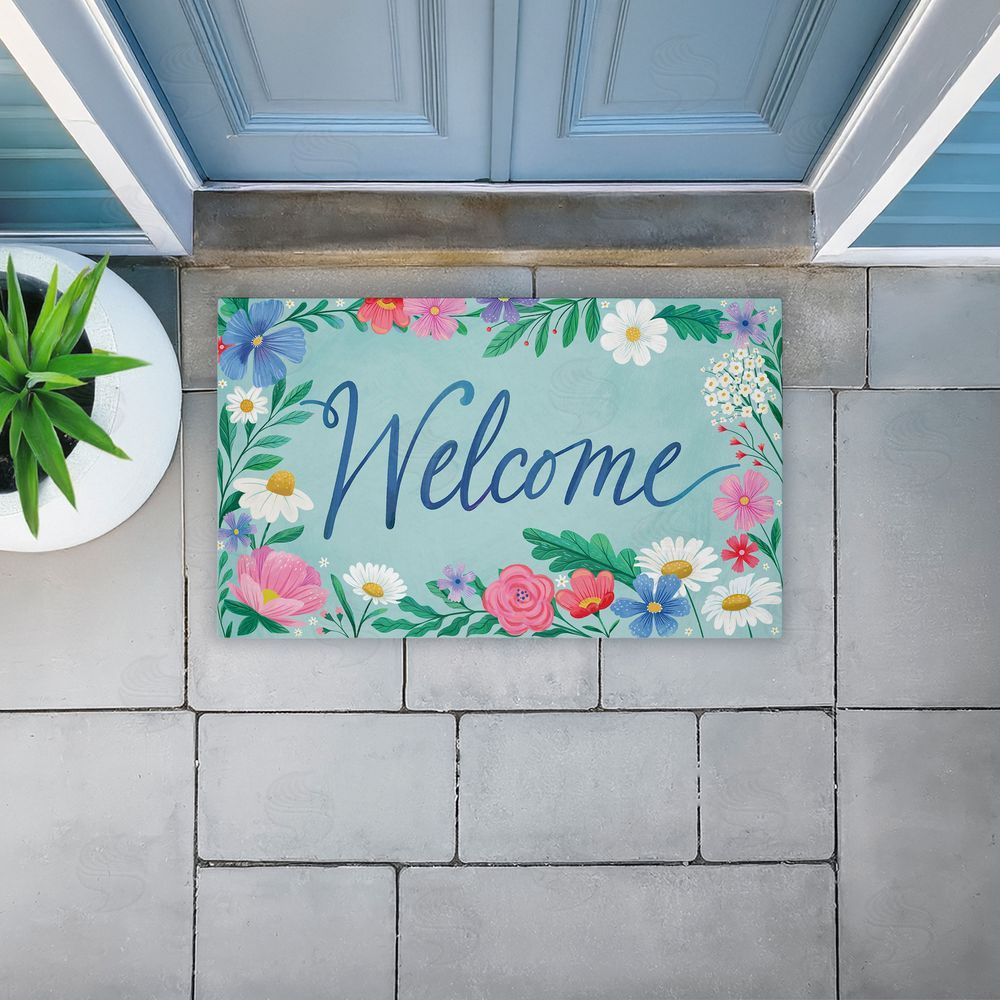 Arrolynn Weiderhold Welcome Dreamy Garden Unwoven Outdoor Door Mat