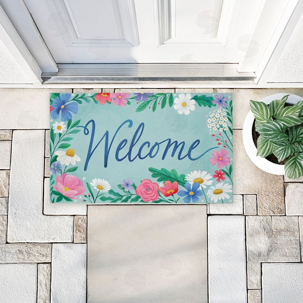 Arrolynn Weiderhold Welcome Dreamy Garden Unwoven Outdoor Door Mat