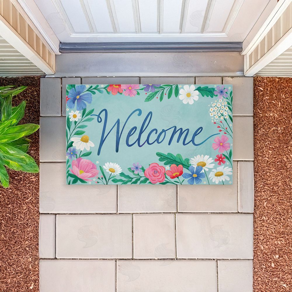 Arrolynn Weiderhold Welcome Dreamy Garden Unwoven Outdoor Door Mat