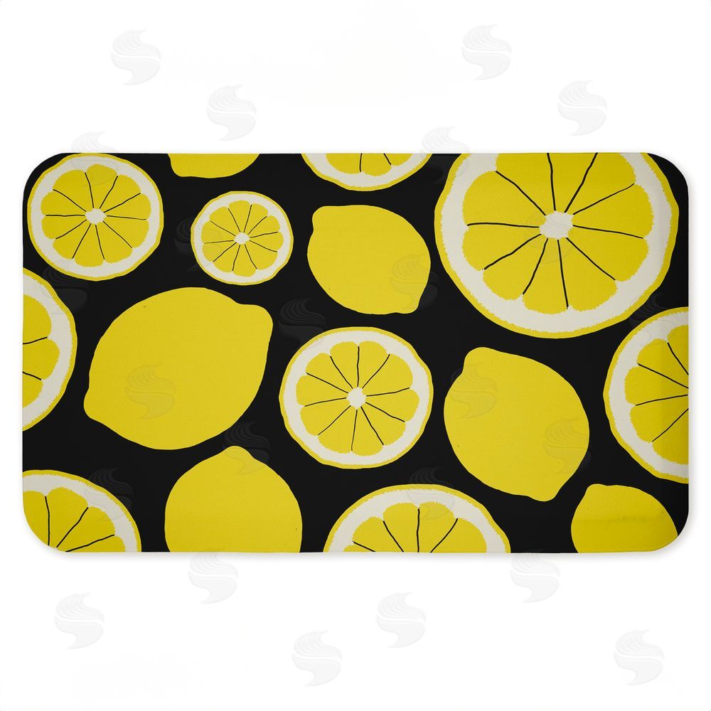 Anna Quach Lemon Squeezy Pattern Kitchen Floor Mat