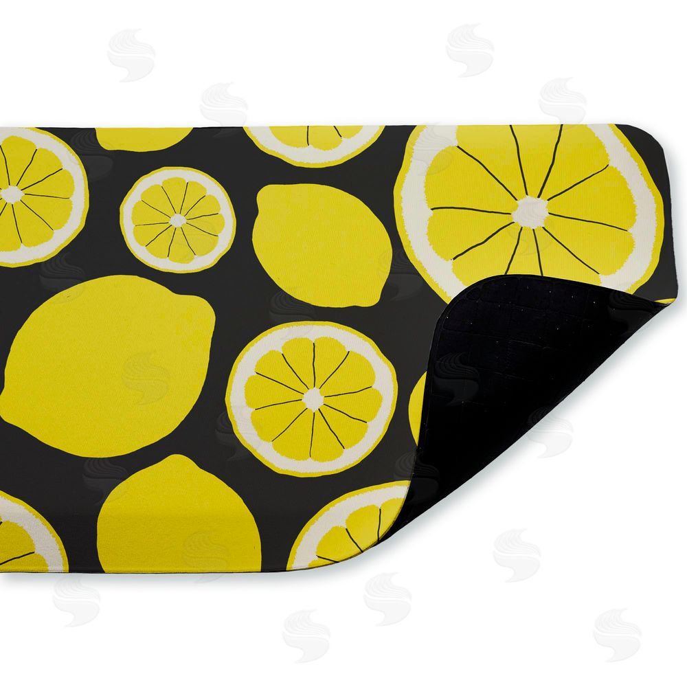 Anna Quach Lemon Squeezy Pattern Kitchen Floor Mat