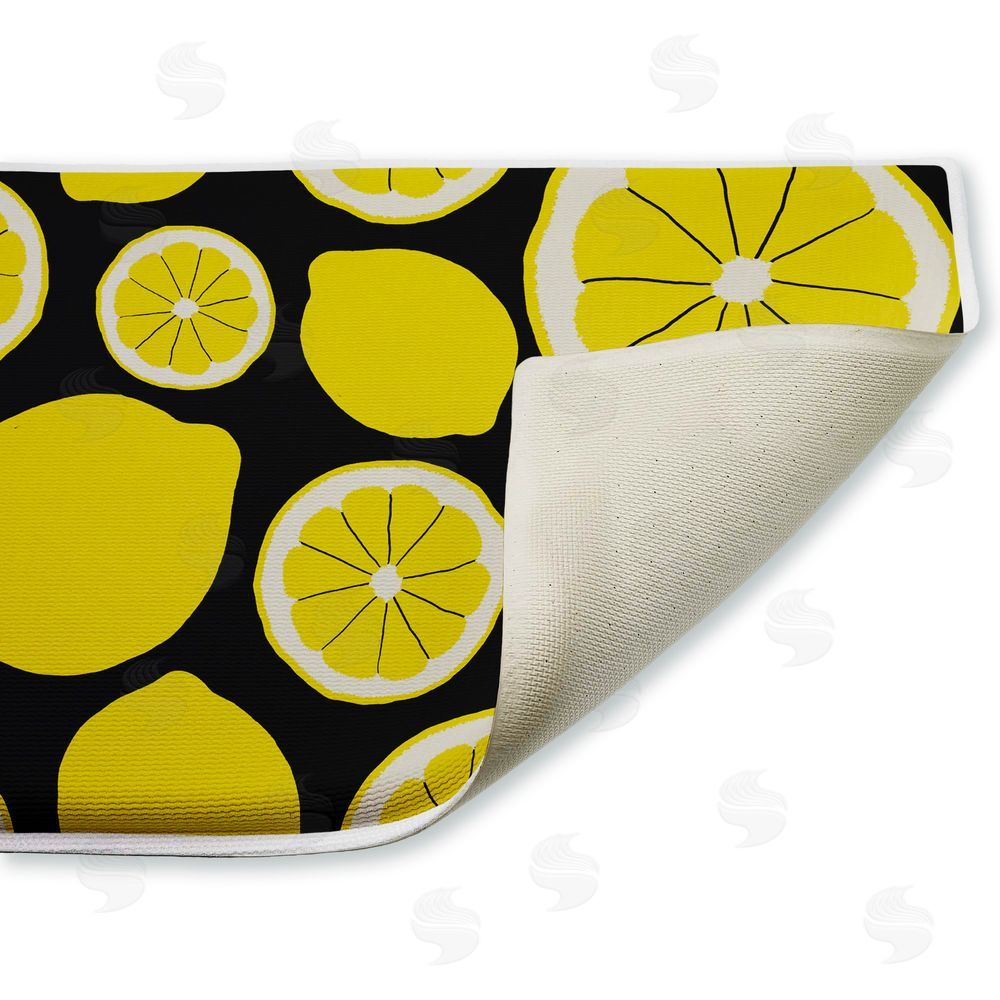 Anna Quach Lemon Squeezy Pattern Plush Bathroom Floor Mat
