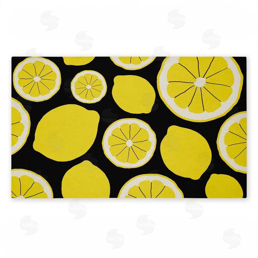 Anna Quach Lemon Squeezy Pattern Unwoven Outdoor Door Mat