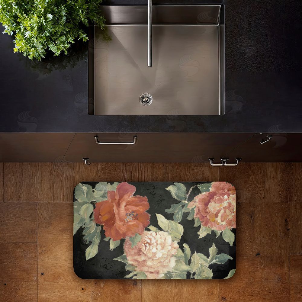 Lanie Loreth Beauty Of The Blossom on Black Kitchen Floor Mat