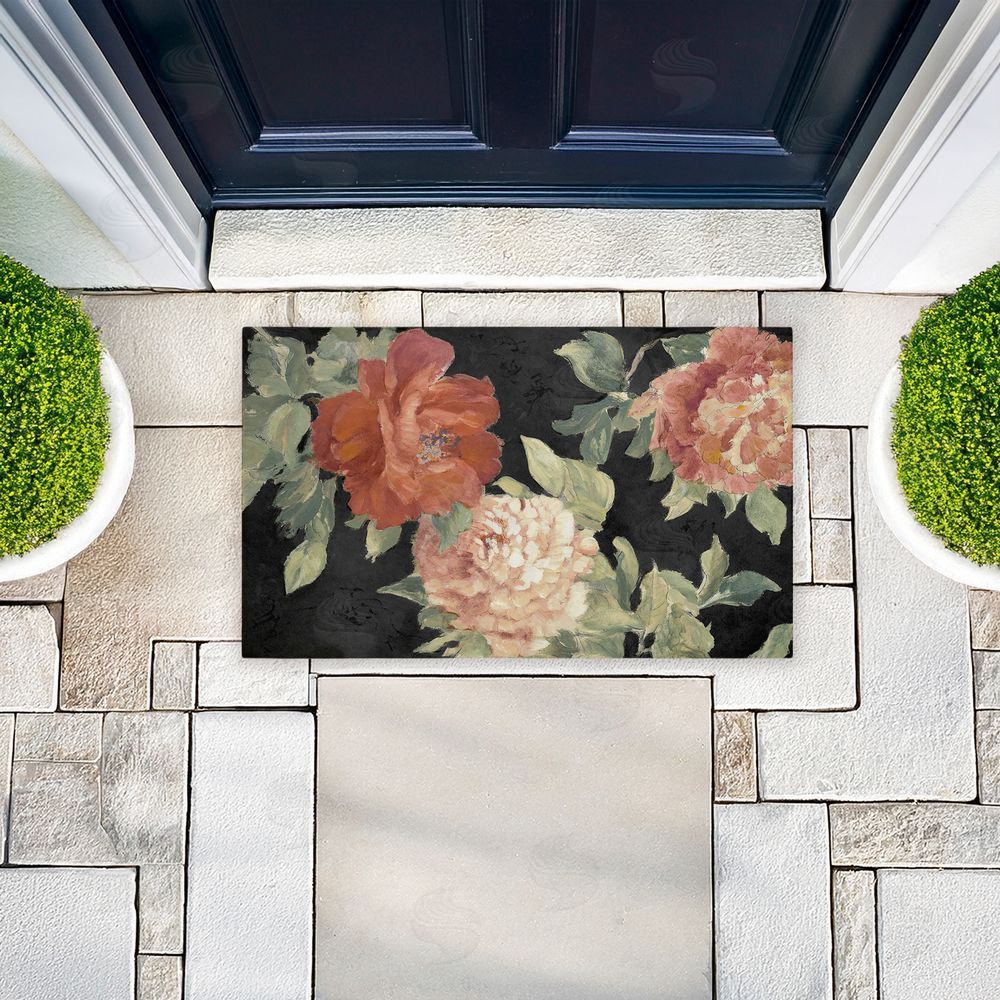 Lanie Loreth Beauty Of The Blossom on Black Unwoven Outdoor Door Mat