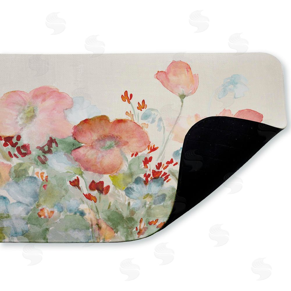 Lanie Loreth A Day With Pink Flowers Kitchen Floor Mat