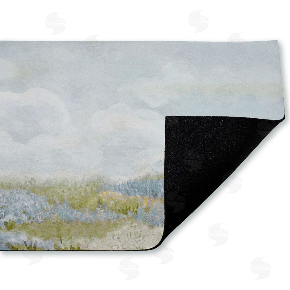 Patricia Pinto Subtle Blue Floral Meadow Unwoven Outdoor Door Mat