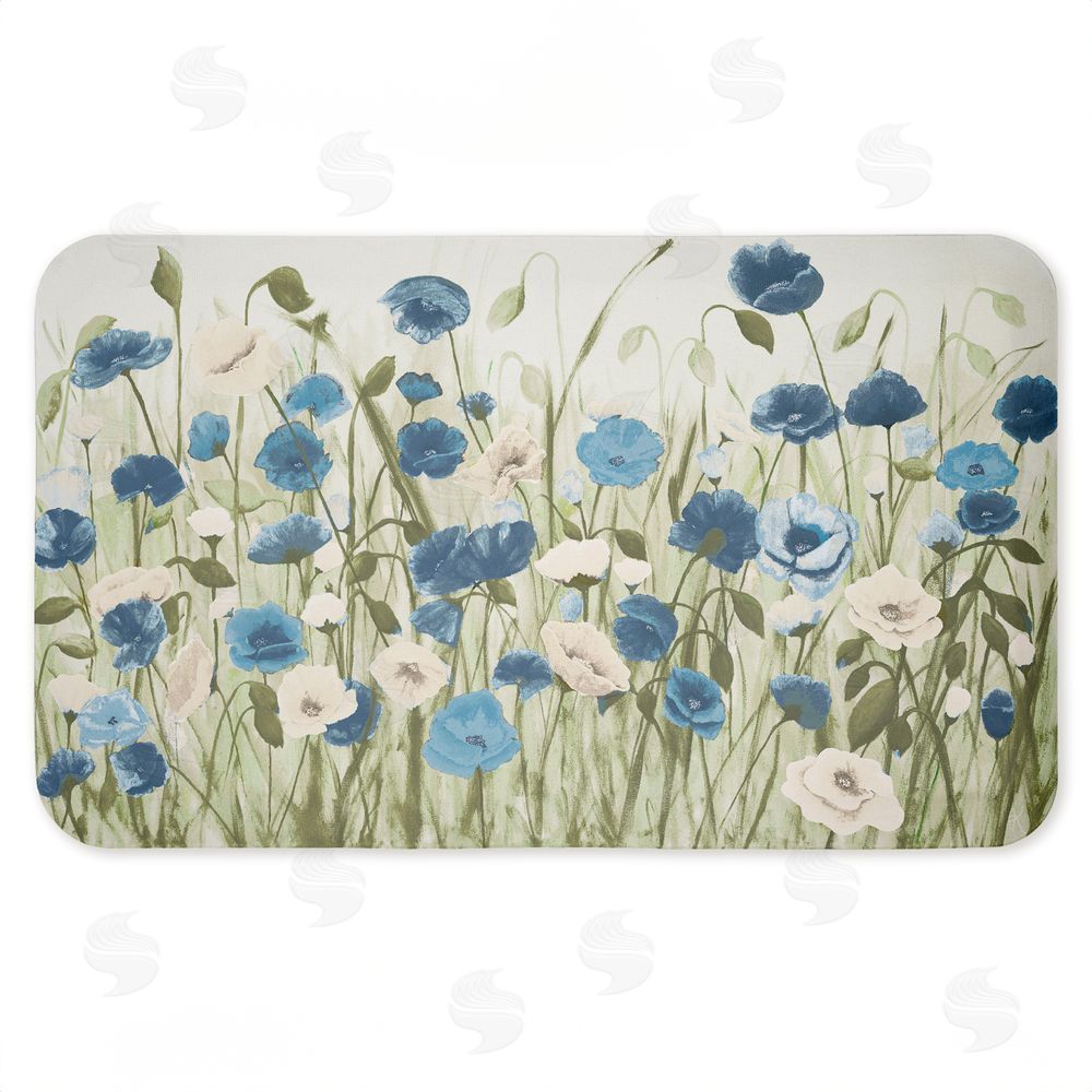 Kelly Elizabeth Blue Poppy Garden Kitchen Floor Mat
