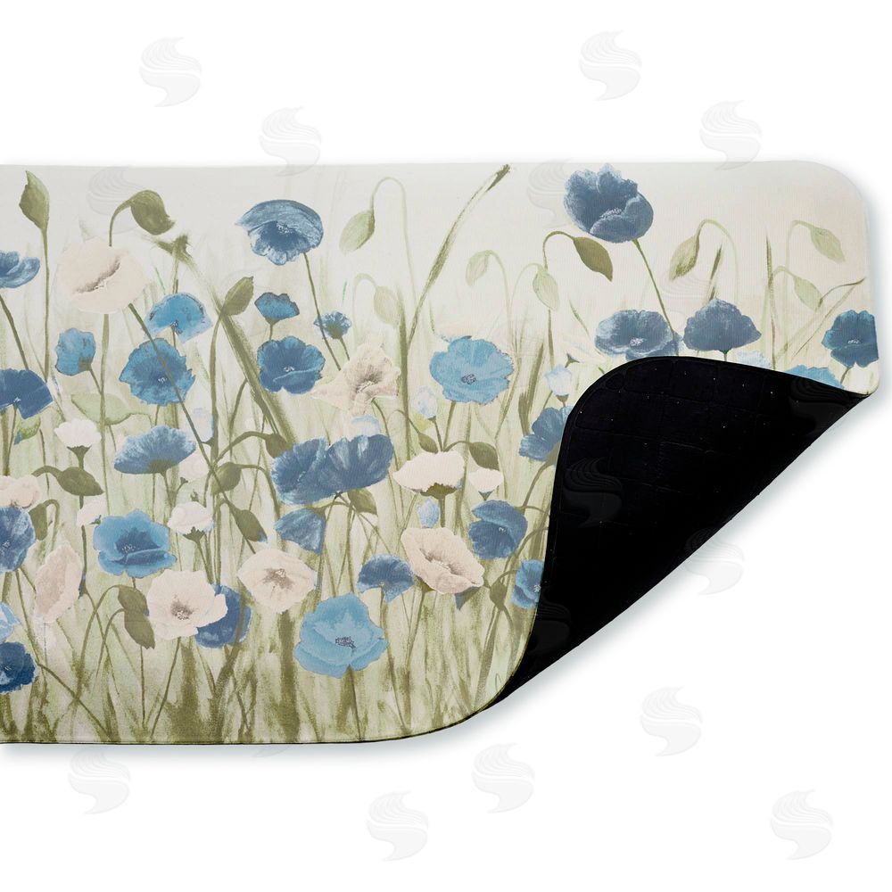 Kelly Elizabeth Blue Poppy Garden Kitchen Floor Mat