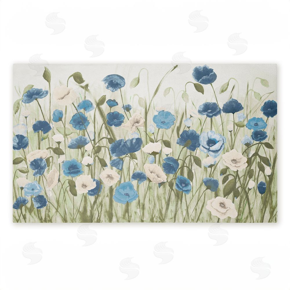 Kelly Elizabeth Blue Poppy Garden Unwoven Outdoor Door Mat