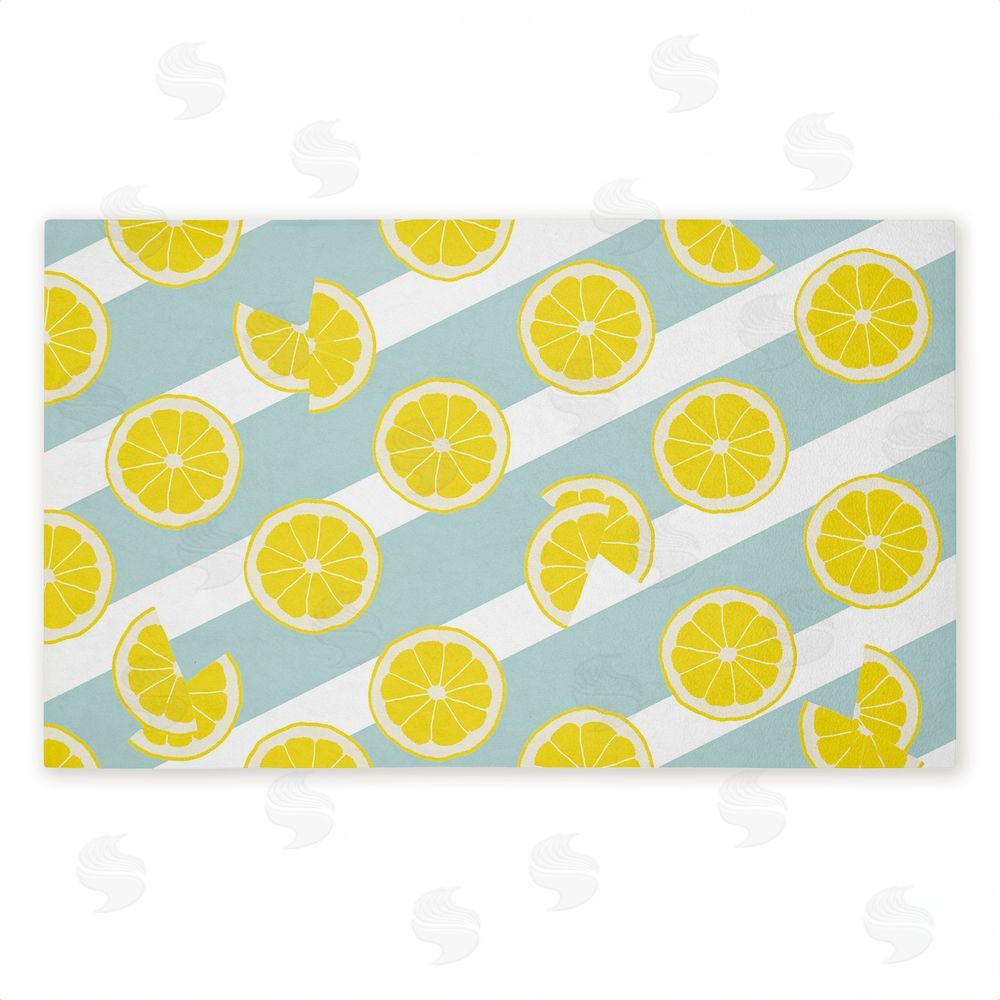 Anna Quach Kitchen Lemony Stripes Unwoven Outdoor Door Mat