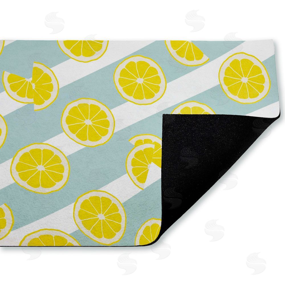 Anna Quach Kitchen Lemony Stripes Unwoven Outdoor Door Mat