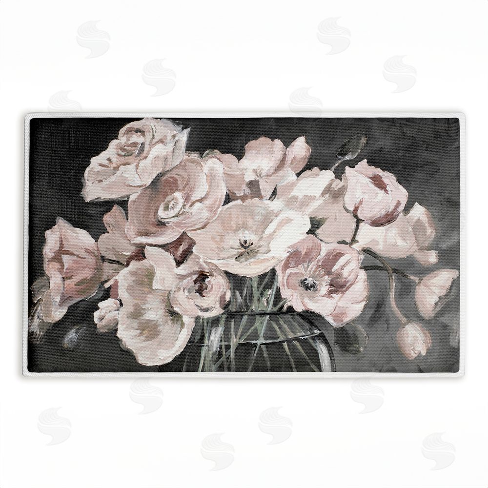 Patricia Pinto Flowers In Clear Vase Plush Bathroom Floor Mat