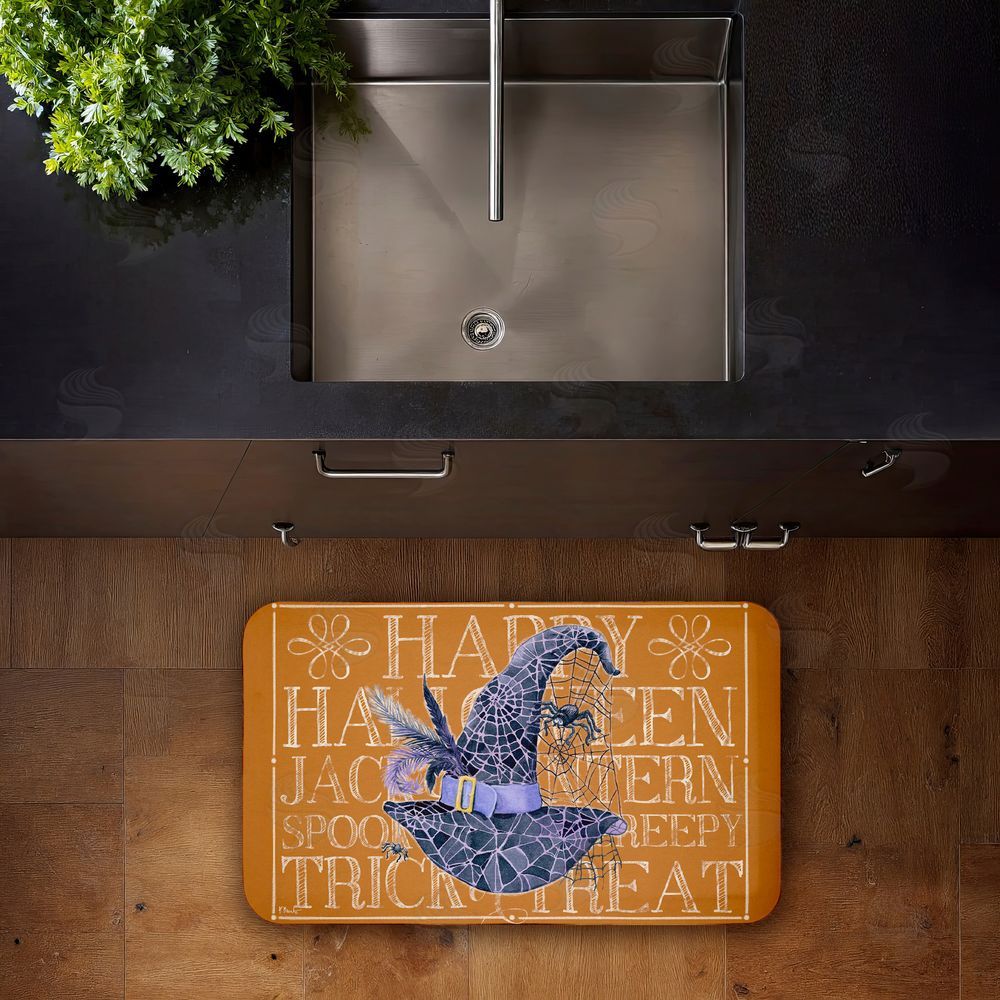 Paul Brent Witchy Hat & Spooky Phrases Kitchen Floor Mat