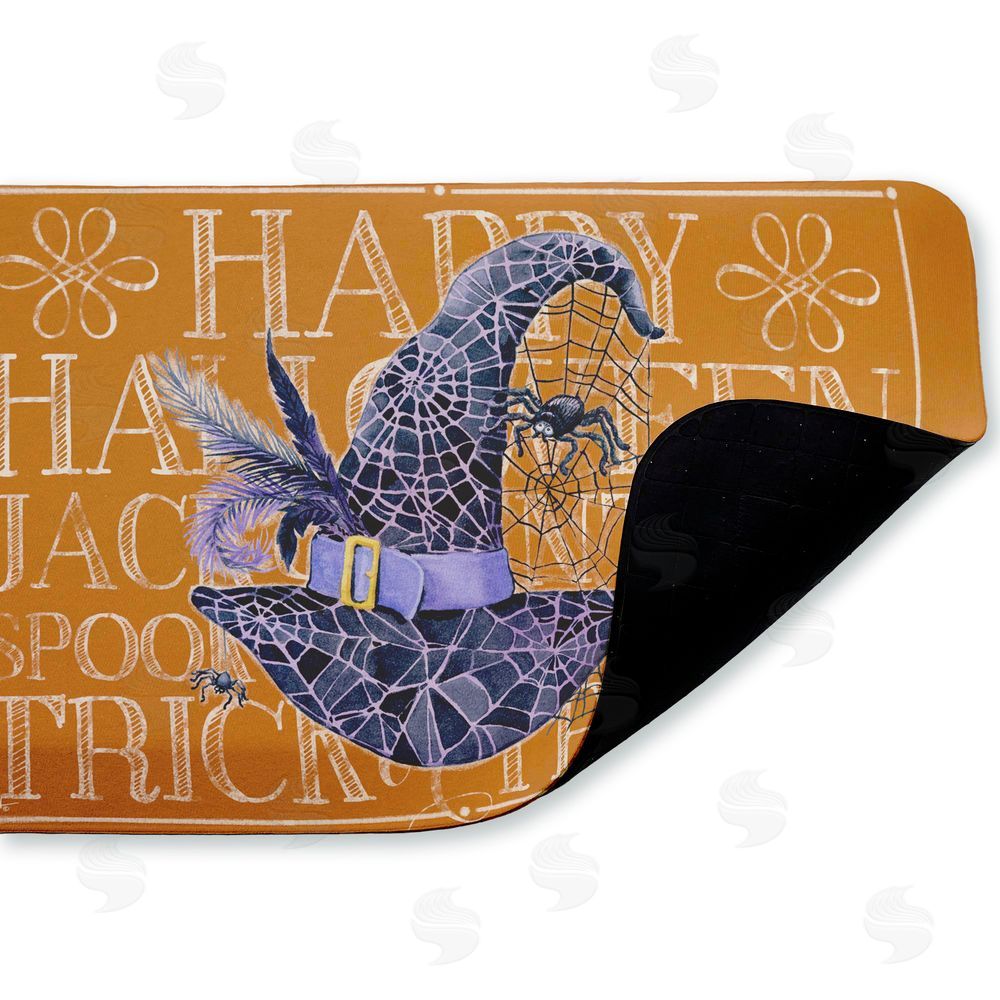 Paul Brent Witchy Hat & Spooky Phrases Kitchen Floor Mat