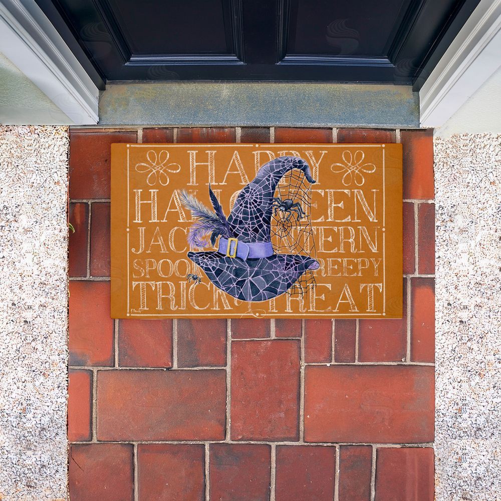 Paul Brent Witchy Hat & Spooky Phrases Unwoven Outdoor Door Mat