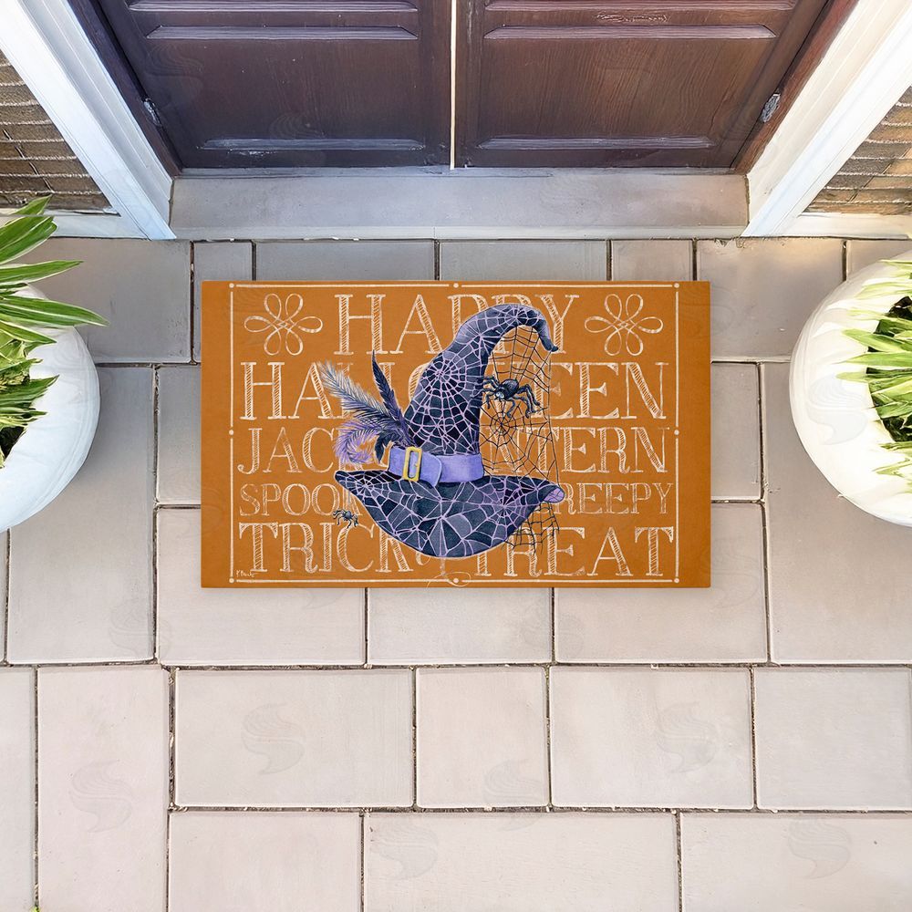 Paul Brent Witchy Hat & Spooky Phrases Unwoven Outdoor Door Mat